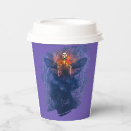 Wedergeboorte. Skelet met opstijgende vleugels Papieren Bekers