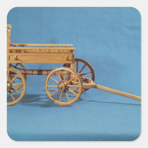 Wederopbouw van een gevonden chariot vierkante sticker