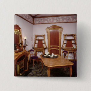 Wederopbouw van een salon van de Cafe de Paris Vierkante Button 5,1 Cm