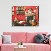 Wederopbouw van Sherlock Holmes's Room Canvas Afdruk (Insitu (Woonkamer))