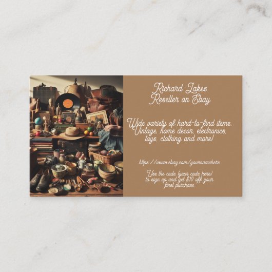Wederverkoper eBay Thrifter  Brown Visitekaartje (Voorkant)