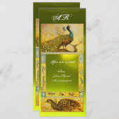 WEDERZIJDSE PEACOCKS MONOGRAM, bruin wit geel Kaart (Voorkant / Achterkant)