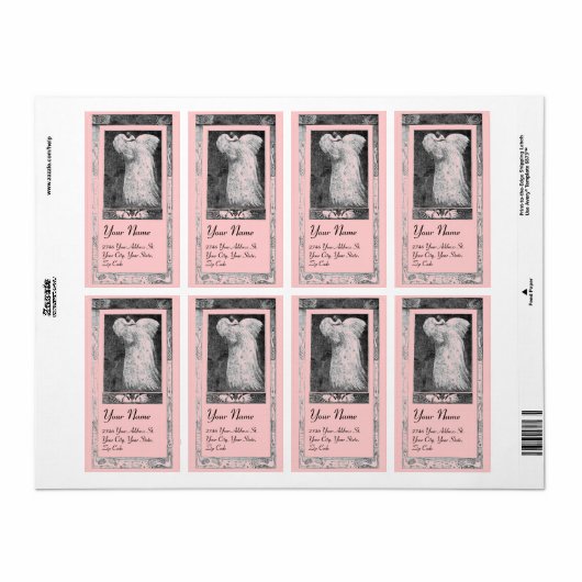 WEDERZIJDSE PREEKSEN, zwart-wit, roze Etiket (Full Sheet)