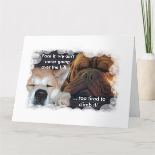 Wederzijdse verjaardag, te moe om over de heuvel t kaart