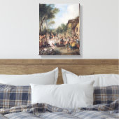 Wedfeest in het dorp canvas afdruk (Insitu (Slaapkamer))