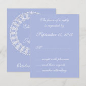 Wedgewood Blue 1 Wedding RSVP Kaarten (Voorkant / Achterkant)
