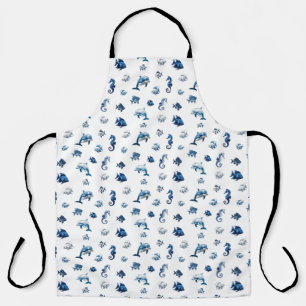 Wedgewood Blue Ocean Creatures! Schort