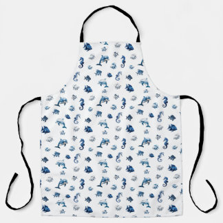 Wedgewood Blue Ocean Creatures! Schort