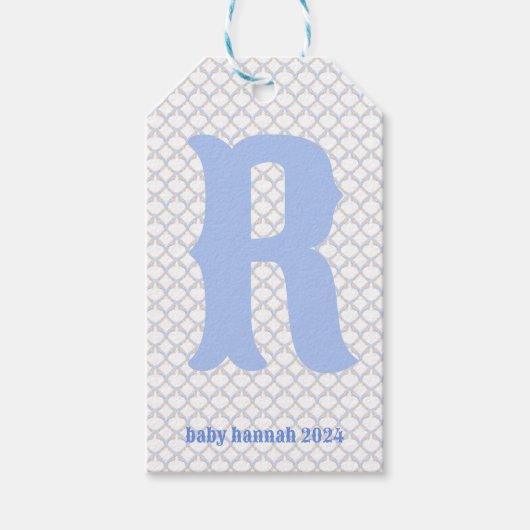 Wedgewood Monogram Cadeaulabel (Voorkant)