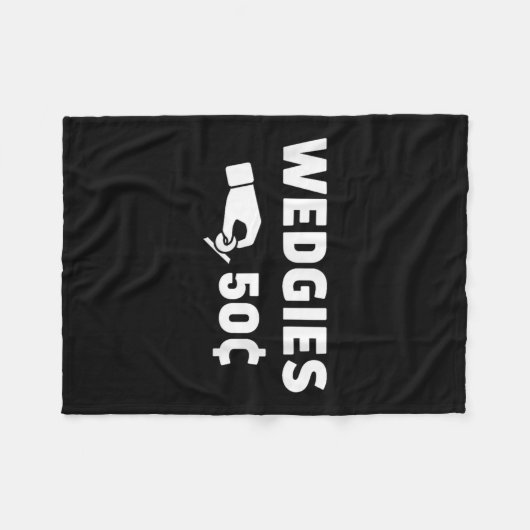 Wedgies 50 Cents Grappig Insert Munten Design Fleece Deken (Voorkant (Horizontaal))