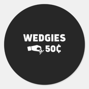Wedgies 50 Cents Grappig Insert Munten Design Ronde Sticker