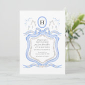 Wedgwood Blue Coquette Shower Party Invitation (Debout devant)