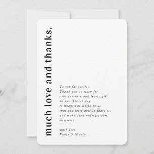 WEDING BEDANKT foto eenvoudig modern Kaart