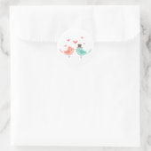 WEDING BIRDS RONDE STICKER (Tas)