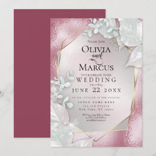 WEDING Bleke uitnodiging van Burgundy Pearl Shim