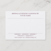 WEDING BOUTIQUE ~ Visitekaartje (Achterkant)