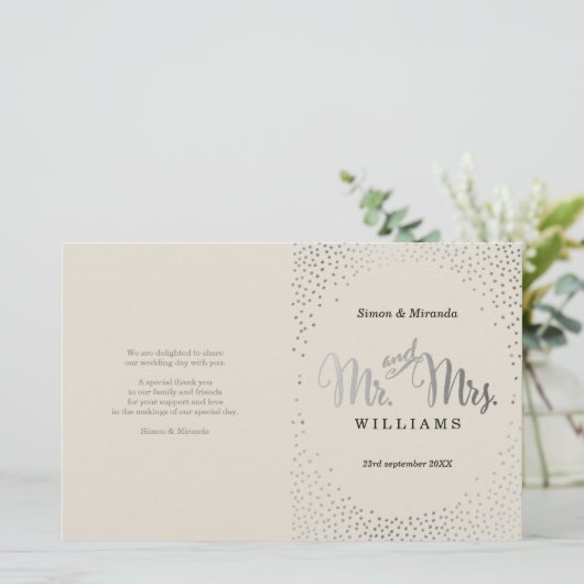 WEDING CEREMONY BOOK iory mini Silver confetti (Staand voorkant)