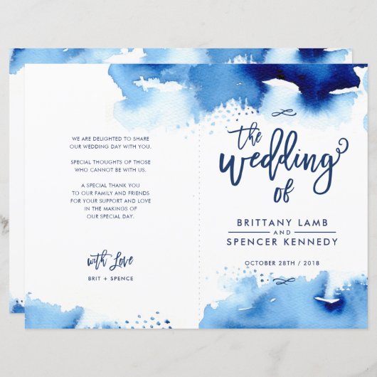 WEDING CEREMONY waterverf met handschrift (Voorkant / Achterkant)