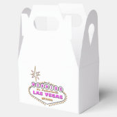 WEDING IN LAS VEGAS GABLE FAVOR BOX. Roze Logo. Bedankdoosjes (Geopend)