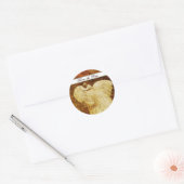 WEDING LOVE PEACOCK (bruin wit) Ronde Sticker (Envelop)