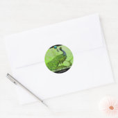 WEDING LOVE PEACOCK green black blue aquamarine Ronde Sticker (Envelop)