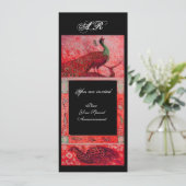 WEDING LOVE PEACOCKS MONOGRAM zwart Kaart (Staand voorkant)