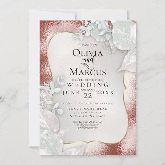 WEDING | Terracotta Pearl Shimmer Kaart (Voorkant)