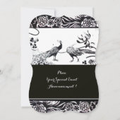 WEDING TORTELDUIFJES SQUARE MONOGRAM Black, White Kaart (Achterkant)