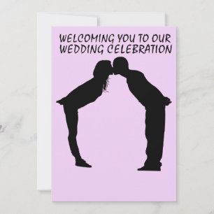 WEDINGINVITATIE KISSING COUPLE SILHOUETTE KAART