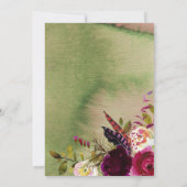 WEDINGINVITATIE | Waterverf Floral Rustic Boho Kaart (Achterkant)
