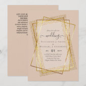 WEDINGINVITATIES Gold Glitter Geometric Kaart (Voorkant / Achterkant)