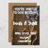 WEDINGINVITATIES RUSTISCH GEPERSONALISEERD KAART (Voorkant / Achterkant)