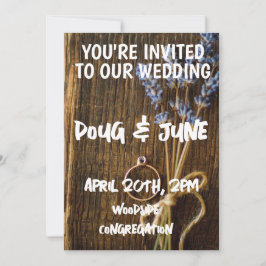 WEDINGINVITATIES RUSTISCH GEPERSONALISEERD KAART
