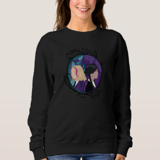 Wednesday Enid Stained Glass Spider Web Silhouette Trui