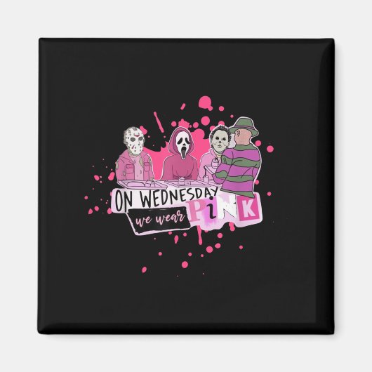 Weds. We Wear Nk Horror Villain Halloween Oct. Sok Magneet (Voorkant)