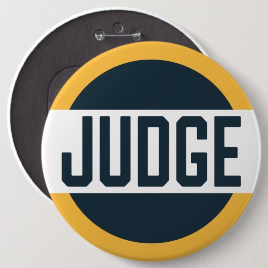 Wedstrijd Judge Badge Sinaasappel Ronde Button 6,0 Cm (Voorkant /achterkant)