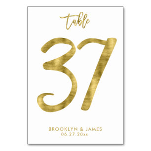 Wedstrijkgetallen Gold Foil-effect nummer 37 Kaart