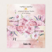 Wedstrijktabel nummer Escort Boho Floral & Feather Kaart (Buitenkant ongevouwen)