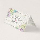 Wedstrijktafel-nummer Escort Succulents Rustic Woo Kaart (Achterkant)