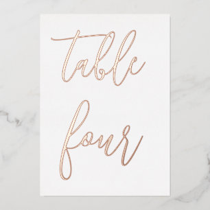 Wedstrijktafel nummer Modern minimalistische foto Folie Uitnodiging