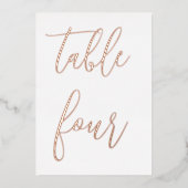 Wedstrijktafel nummer Modern minimalistische foto Folie Uitnodiging (Voorkant)