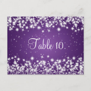 Wedstrijktafel nummer Wintersparkle Paars Briefkaart