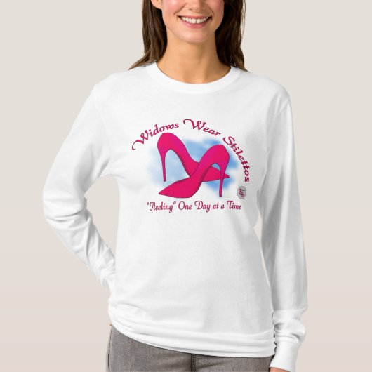 weduwe Draag voorafdrukken Stilettos T-shirt (Voorkant)