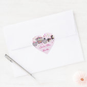 Weduwen en -bloemen hart sticker (Envelop)