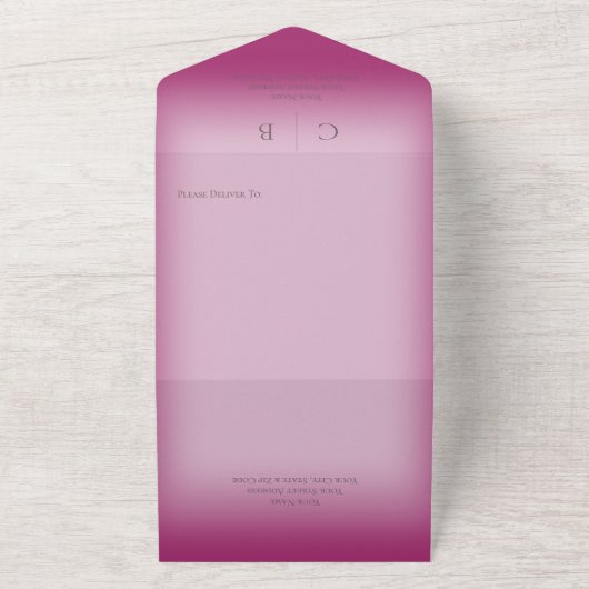 Weduwen Moderne Fuchsia roze QR-code All In One Uitnodiging (Buitenkant)