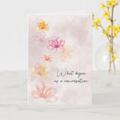 Weduwen op roze Abstract Kaart (Gele Bloem)