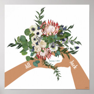 Weduwenbloem met Names Art Print