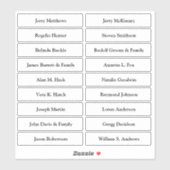 Weduwkaart Gastnamen Tabelnummer Sticker (Vel)