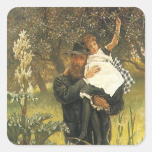 Weduwnaar van Tissot, Vintage Victoriaans Portretk Vierkante Sticker