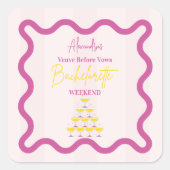 Weduwnaar voor de Huwelijkse Geloften Meisjesweeke Vierkante Sticker (Voorkant)